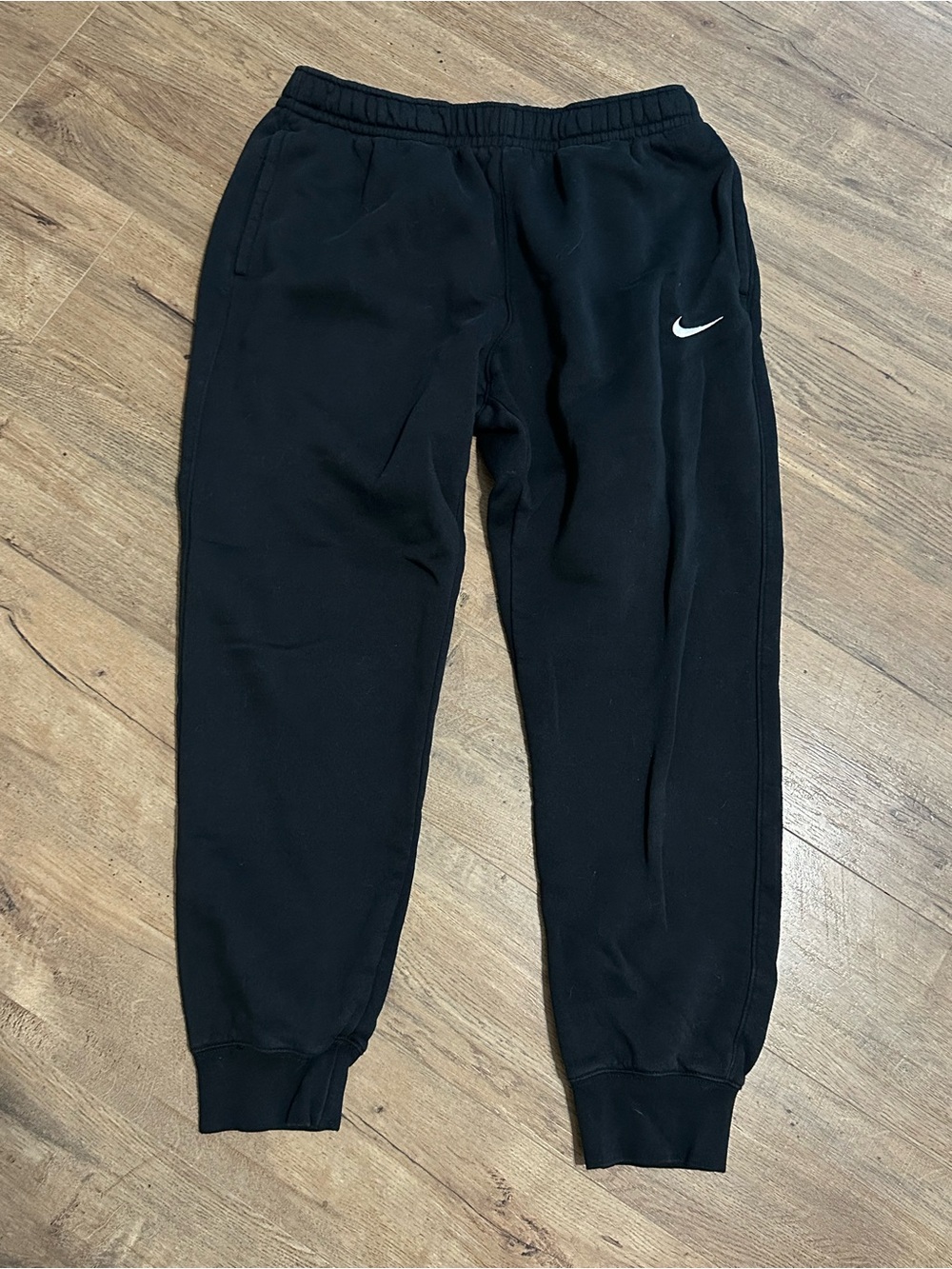 Nike Black Jogger Sweatpants with White Swoosh